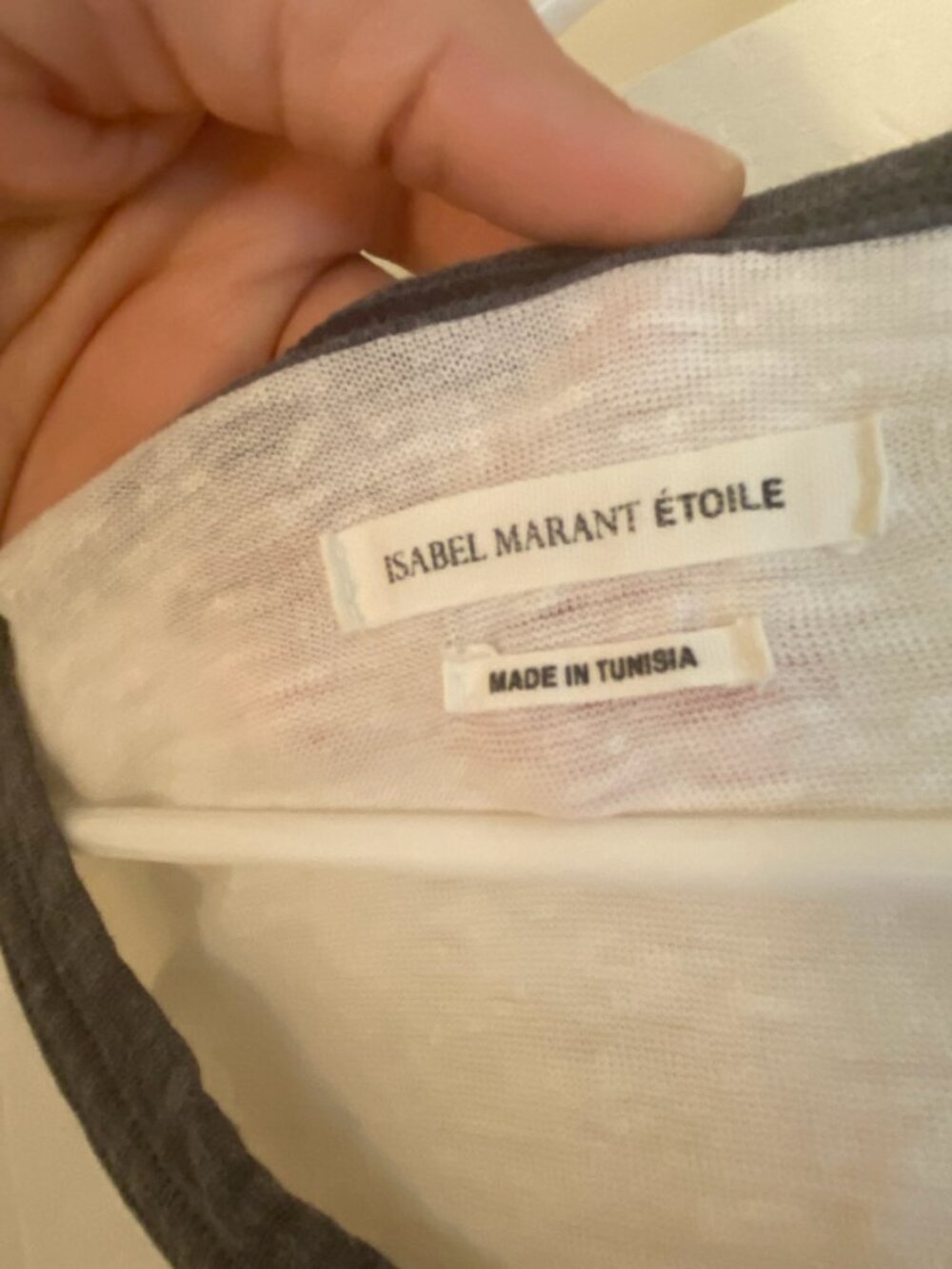 Isabel Marant Étoile Kiliann Paris Graphic Linen Ringer T-Shirt - Picture 5 of 6